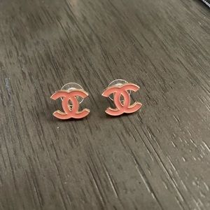 Chanel button earrings